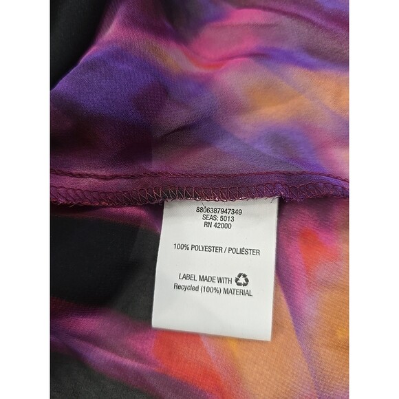 Boho Fairy Artsy Flowy Sheer Colorful Roomy Purple Pink Popover Blouse Womens 3X - Picture 6 of 8